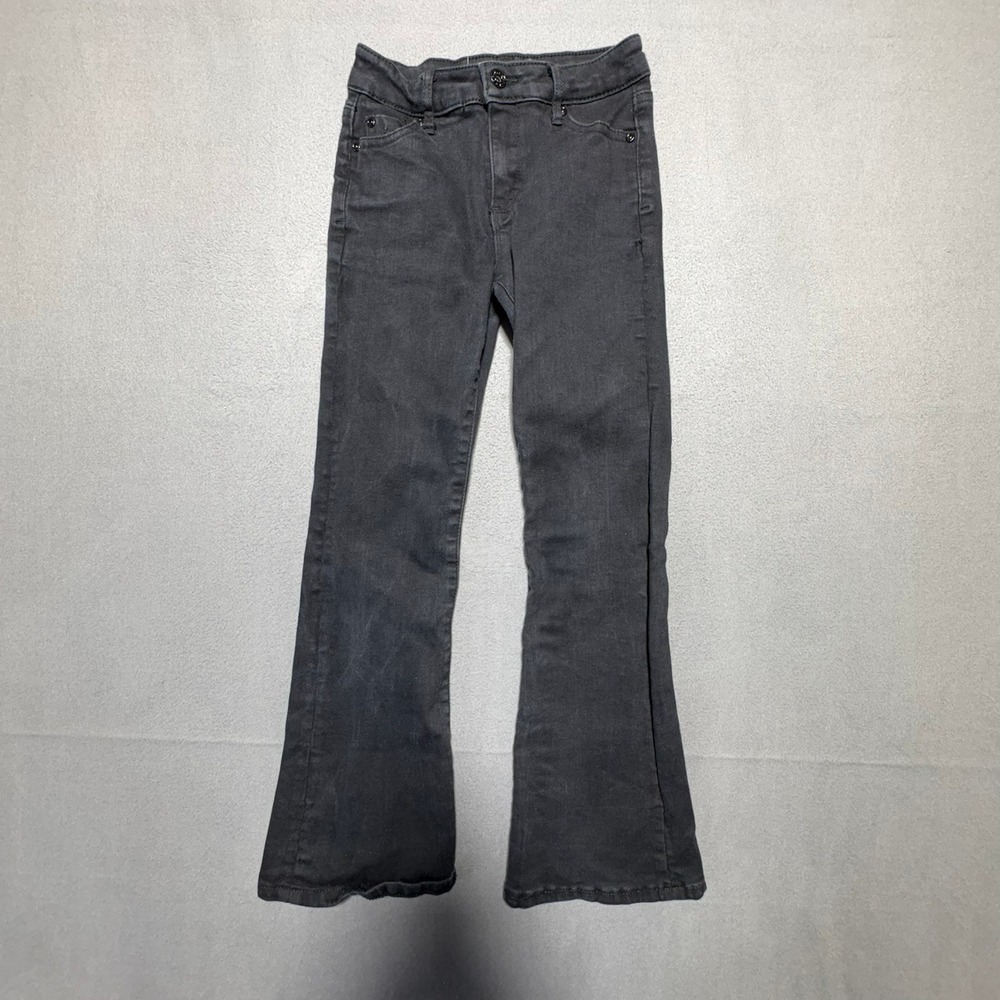 Tractr Girls Flare Jeans Charcoal Black Size 7 Denim Pants Five Pocket